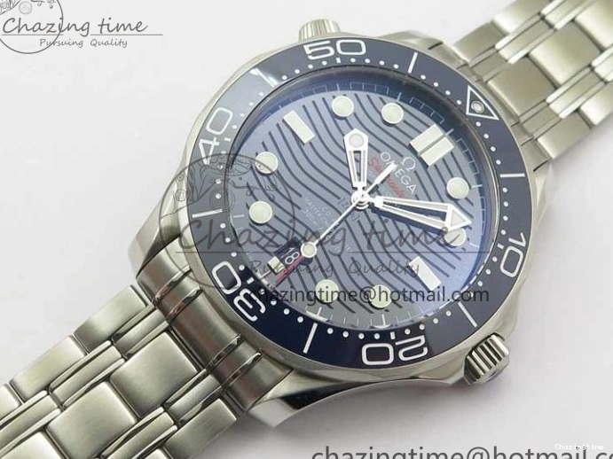 1228 Seamaster Diver 300M ORF 1:1 Best Edition Blue Ceramic Blue Dial on SS Bracelet A Breathable 7869